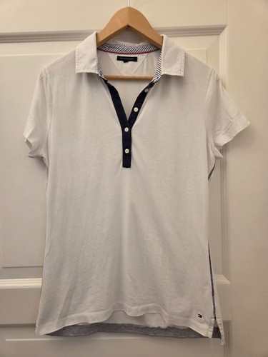 Weißes tommy hilfiger polo - tommy,